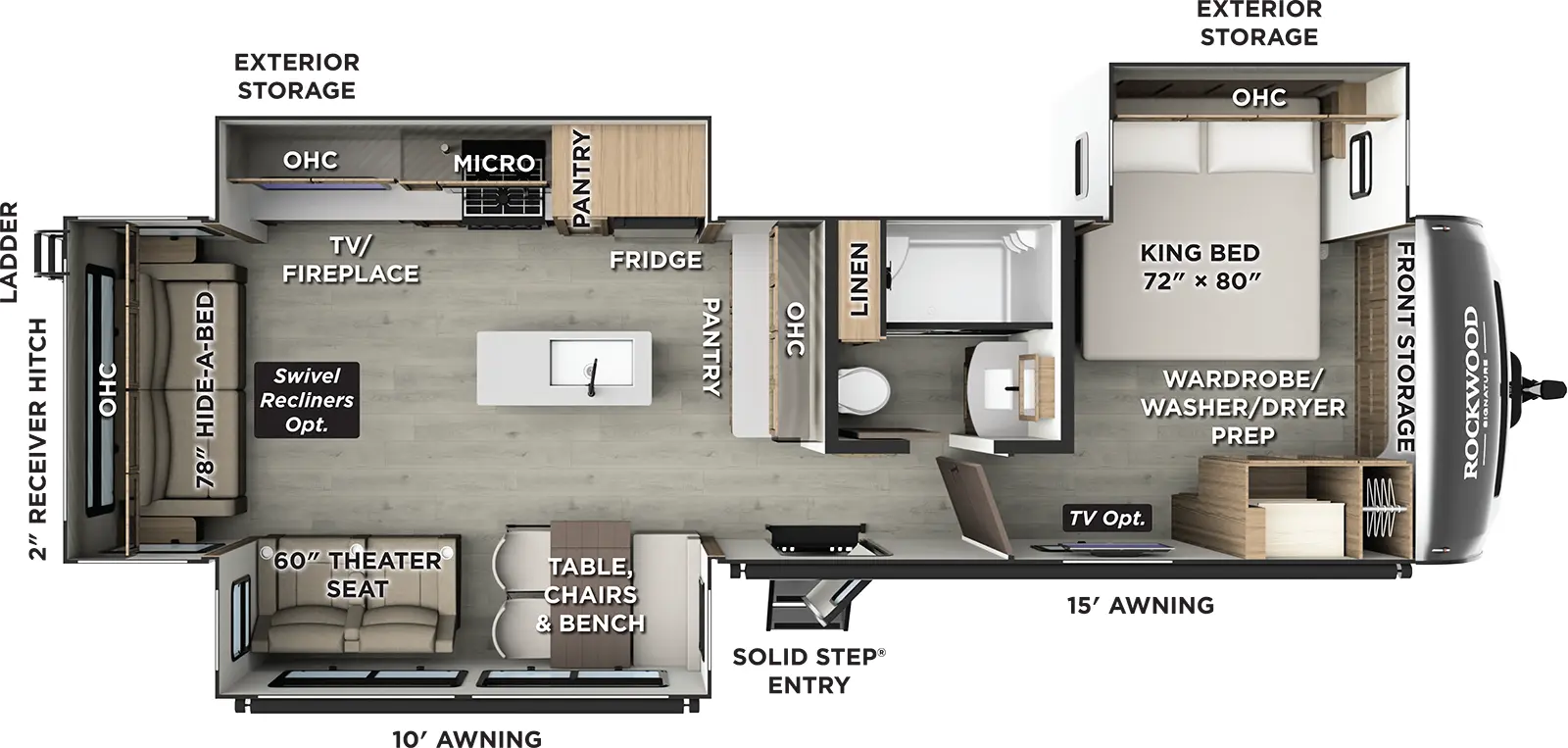 Rockwood Signature Travel Trailers 8337RL Floorplan